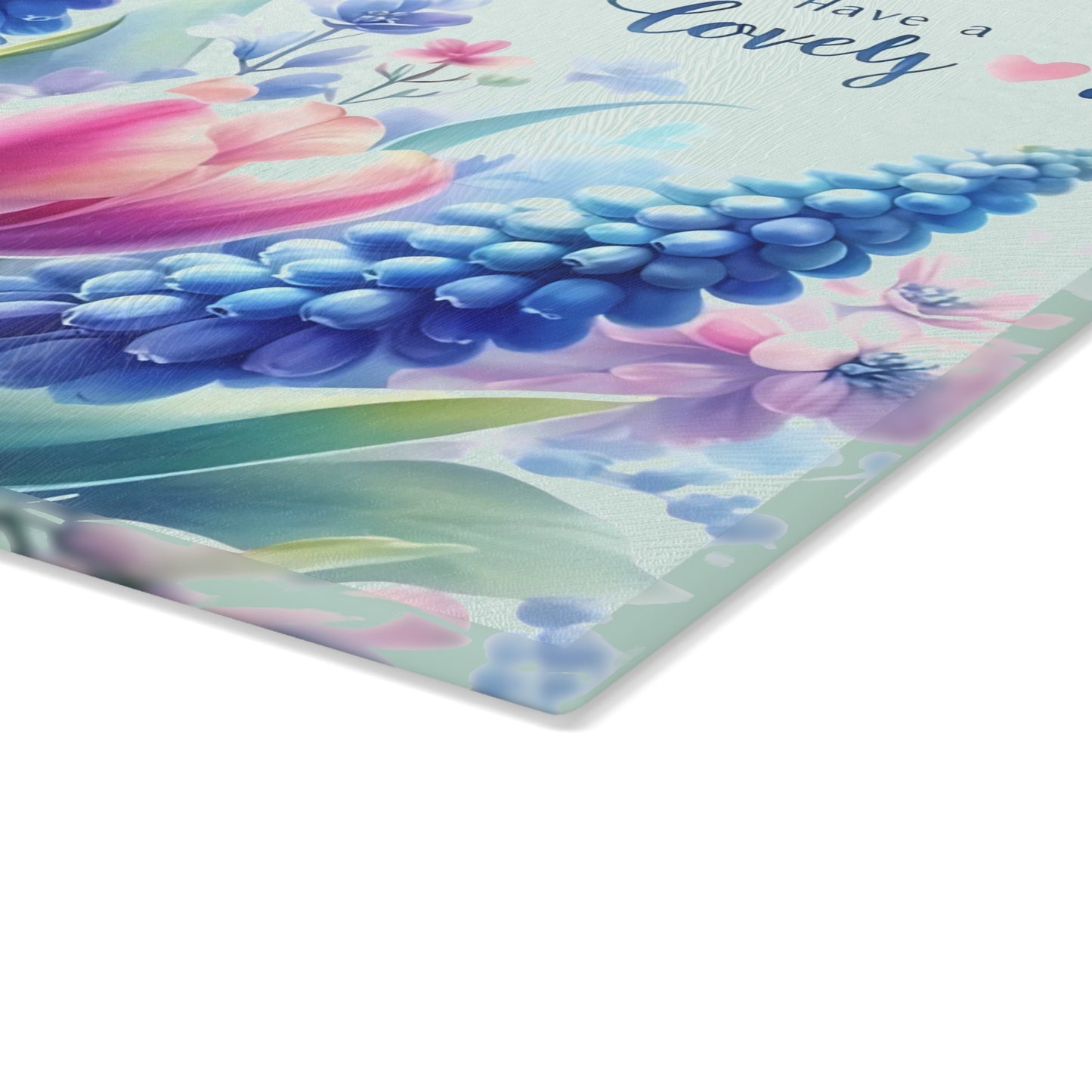 Have a Lovely Day Tempered Glass Cutting Board – Floral Kitchen Décor