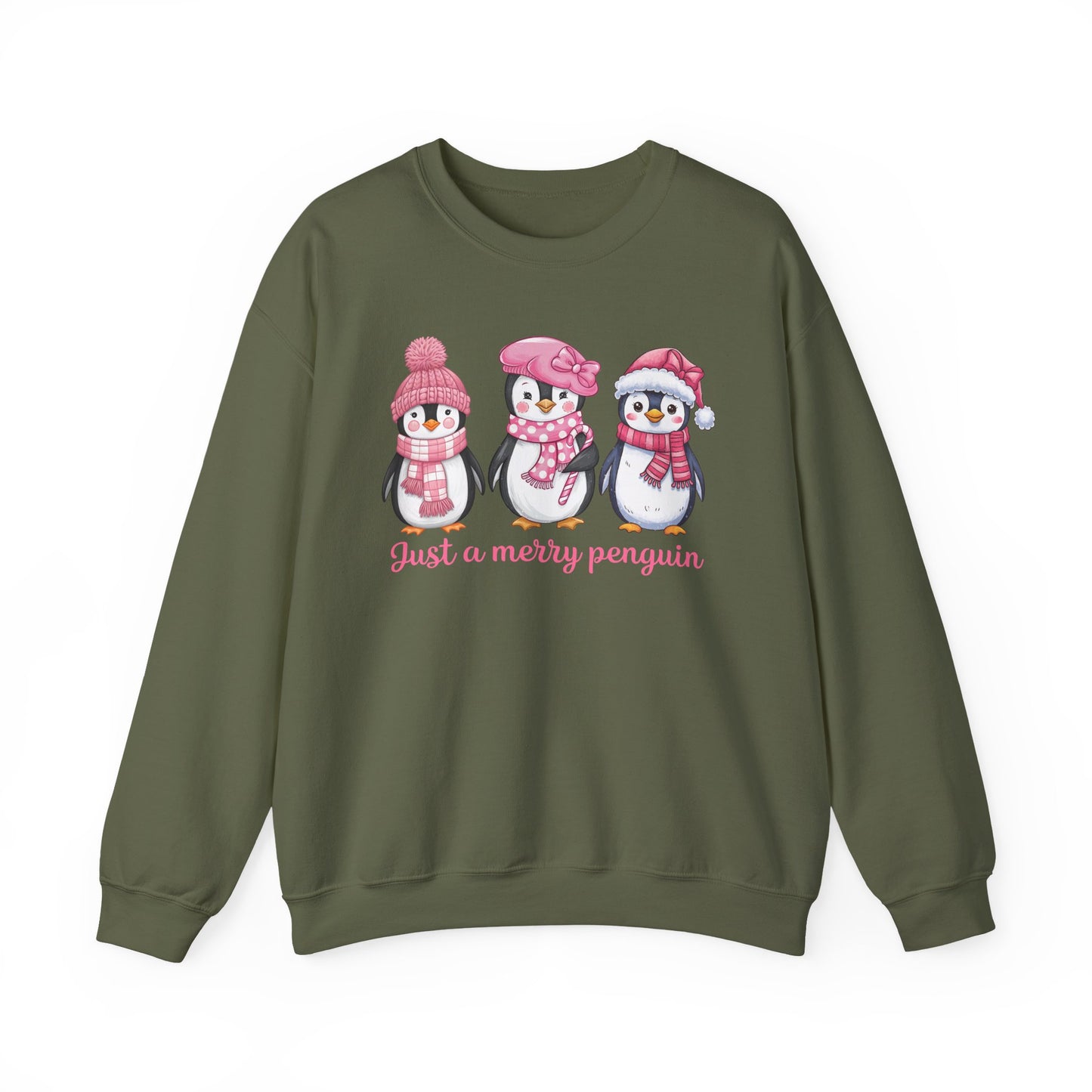 🐧✨ Just a Merry Penguin Sweatshirt – Cute Winter Friends in Pink ❄️💖