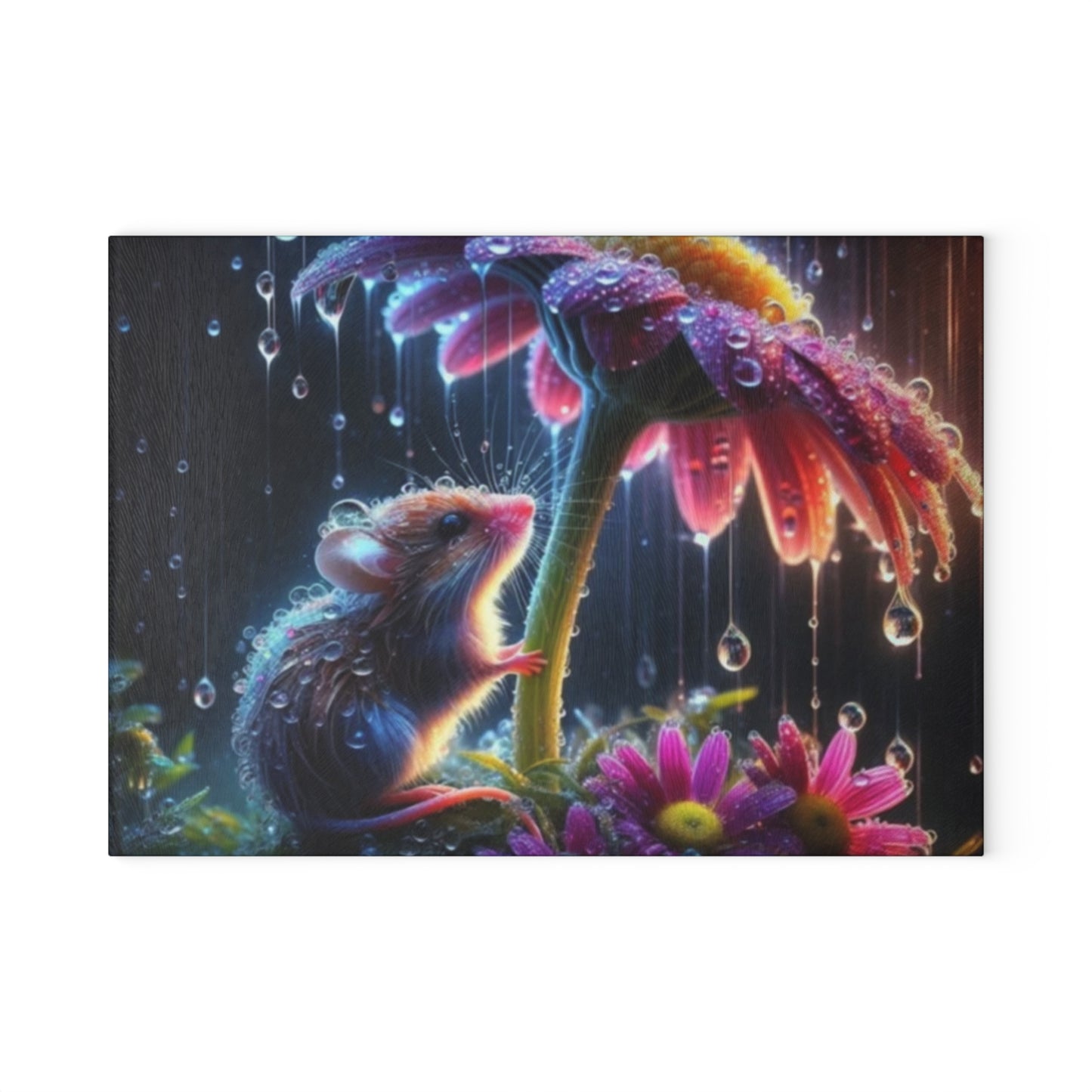 🪻 Rainy Day Mouse Cutting Board – Whimsy & Wonder for Your Kitchen