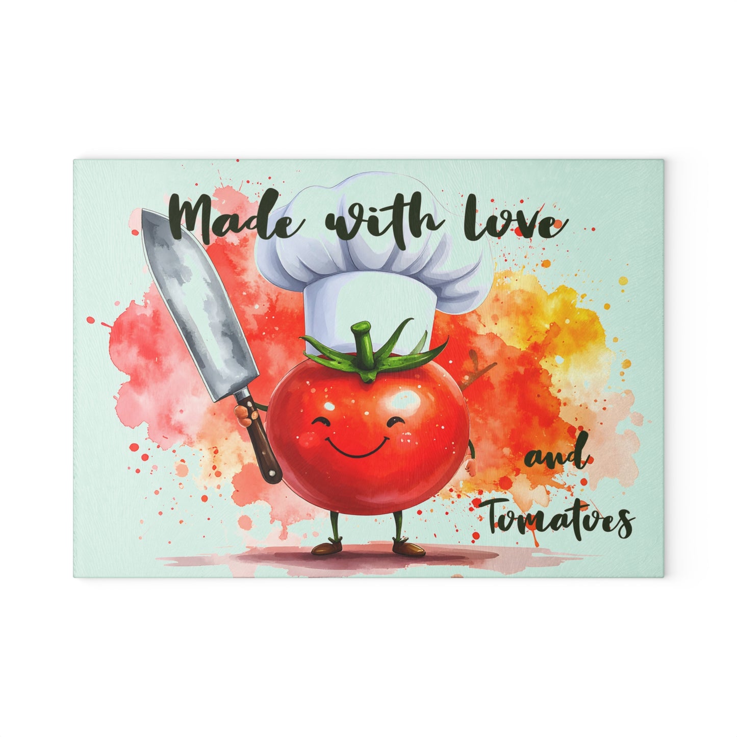 🍅 Made With Love and Tomatoes – Funny Chef Cutting Board