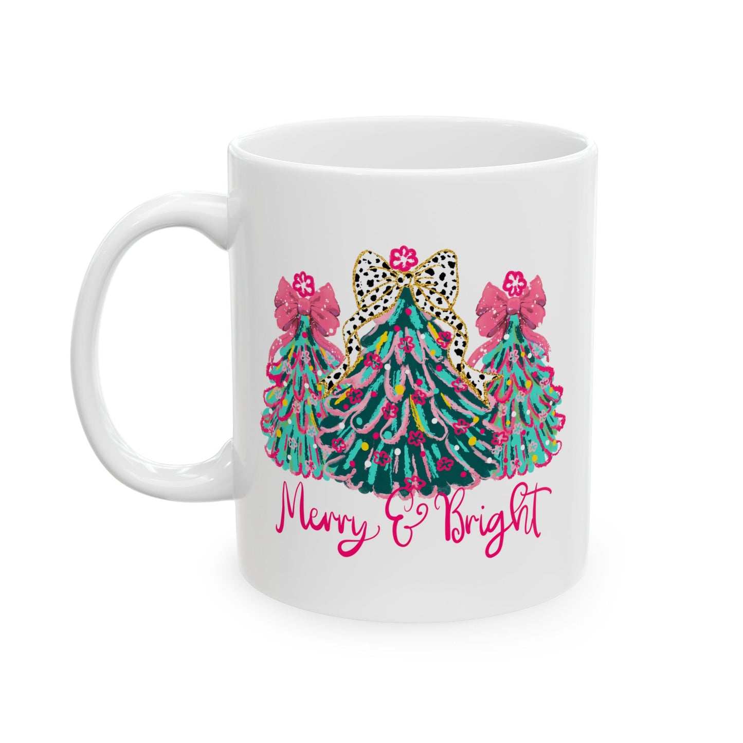 🎄 Merry & Bright Christmas Tree Mug – Glam Holiday Cheer in Every Sip ✨