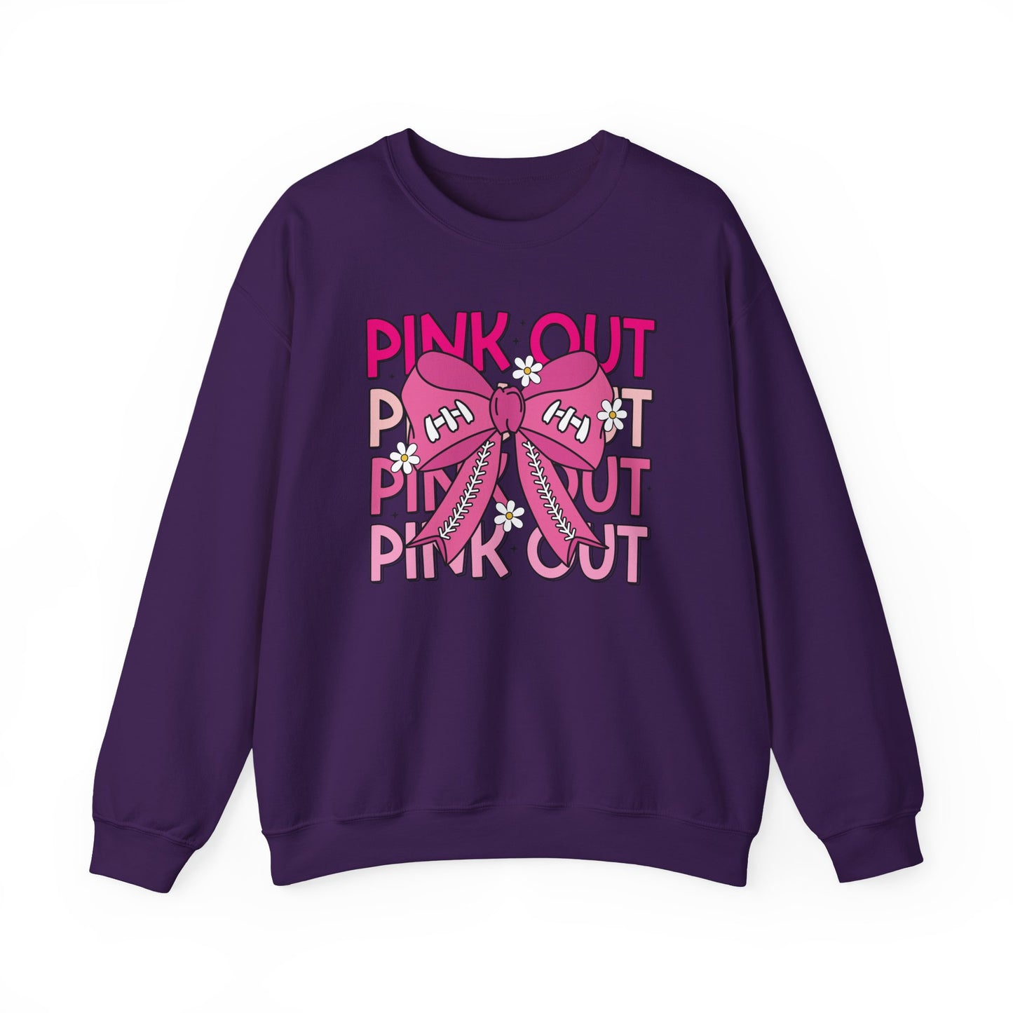 🎀🌸 Pink Out Sweatshirt – Cheer Bow Breast Cancer Awareness