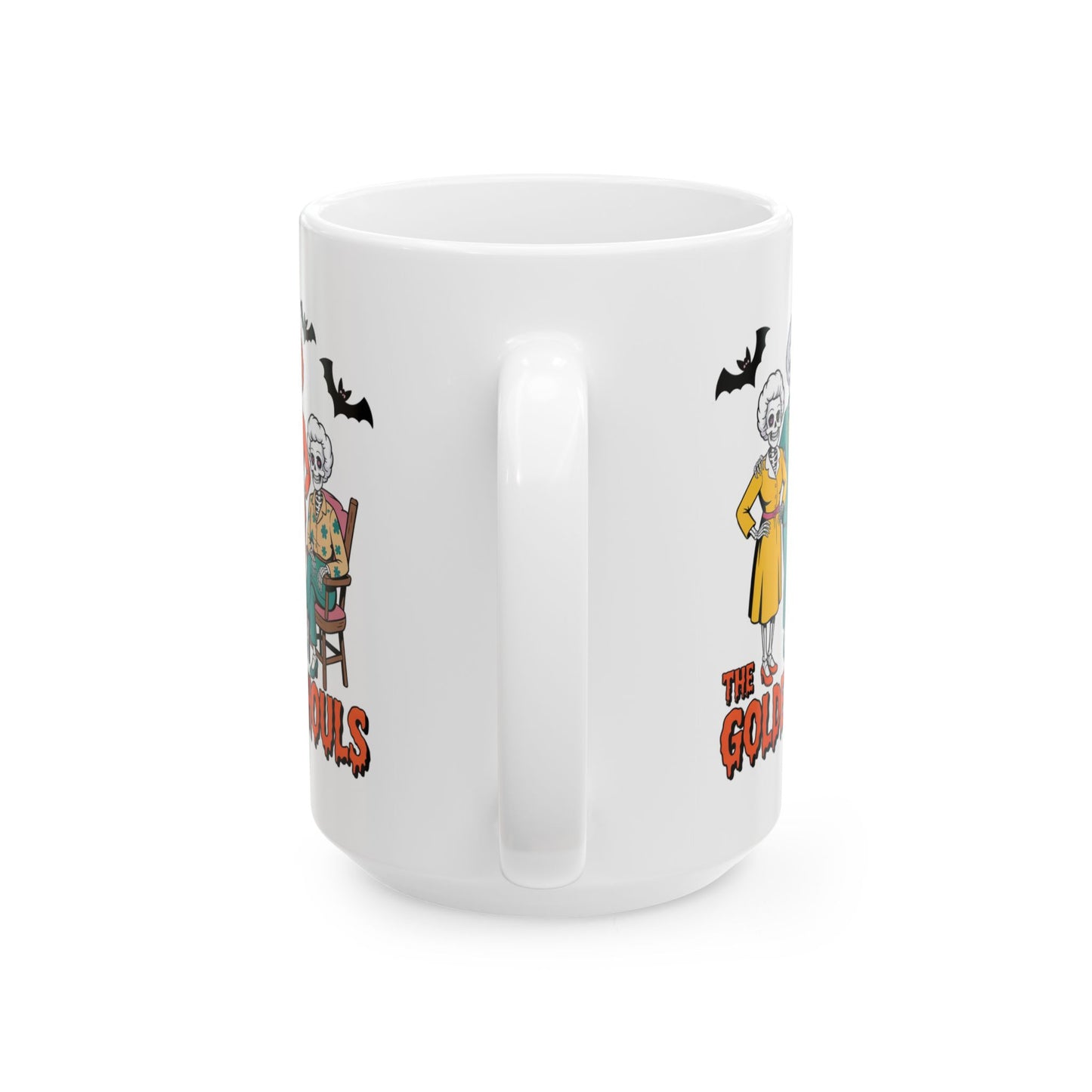 💀👵 The Golden Ghouls Mug – Funny Skeleton Halloween Coffee Cup 🎃☕