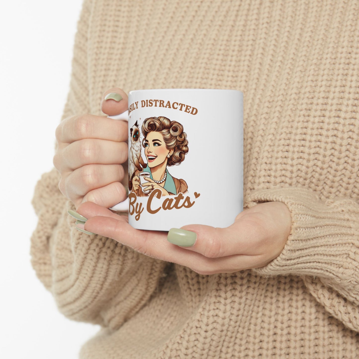 🐱 Easily Distracted By Cats Mug – Purrfectly Charming for Cat Lovers ☕