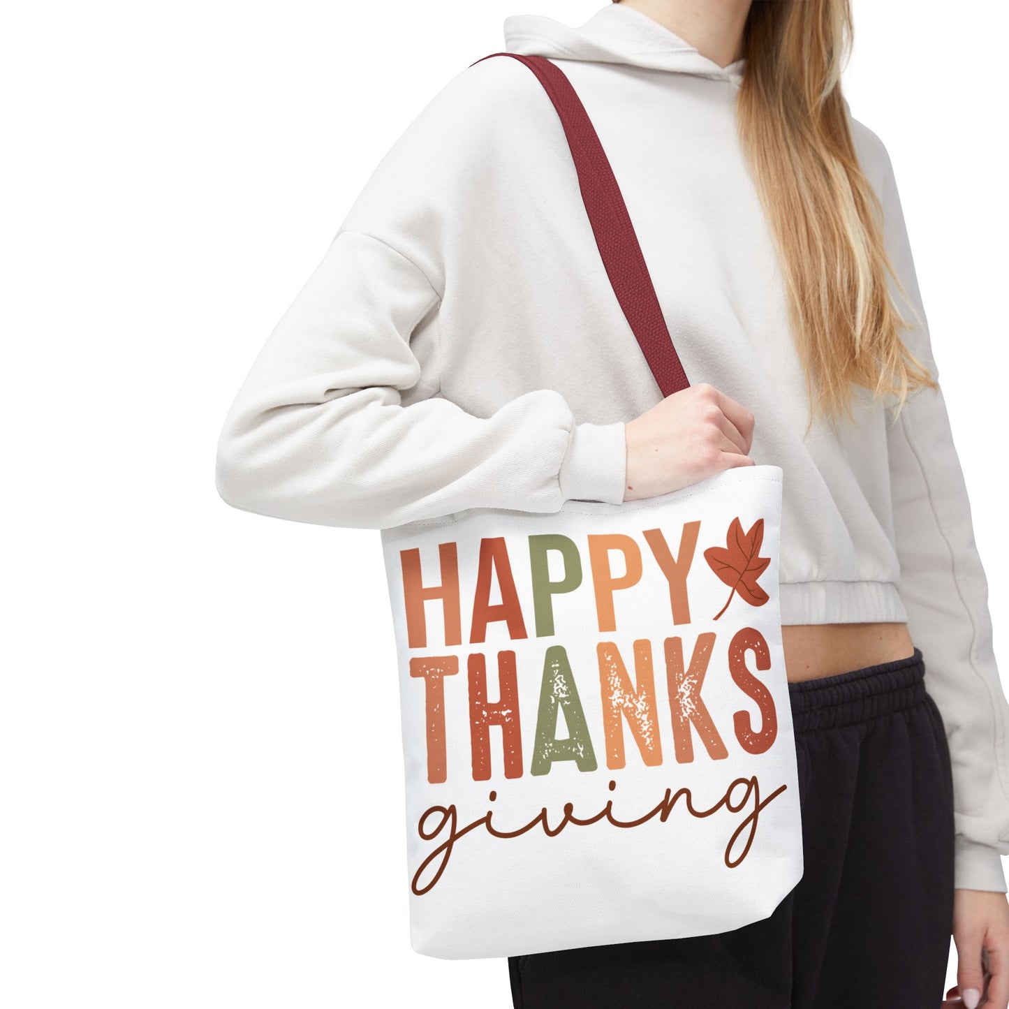 🍁 Rustic Happy Thanksgiving Tote Bag – Simple Charm for the Season 🍂🧡