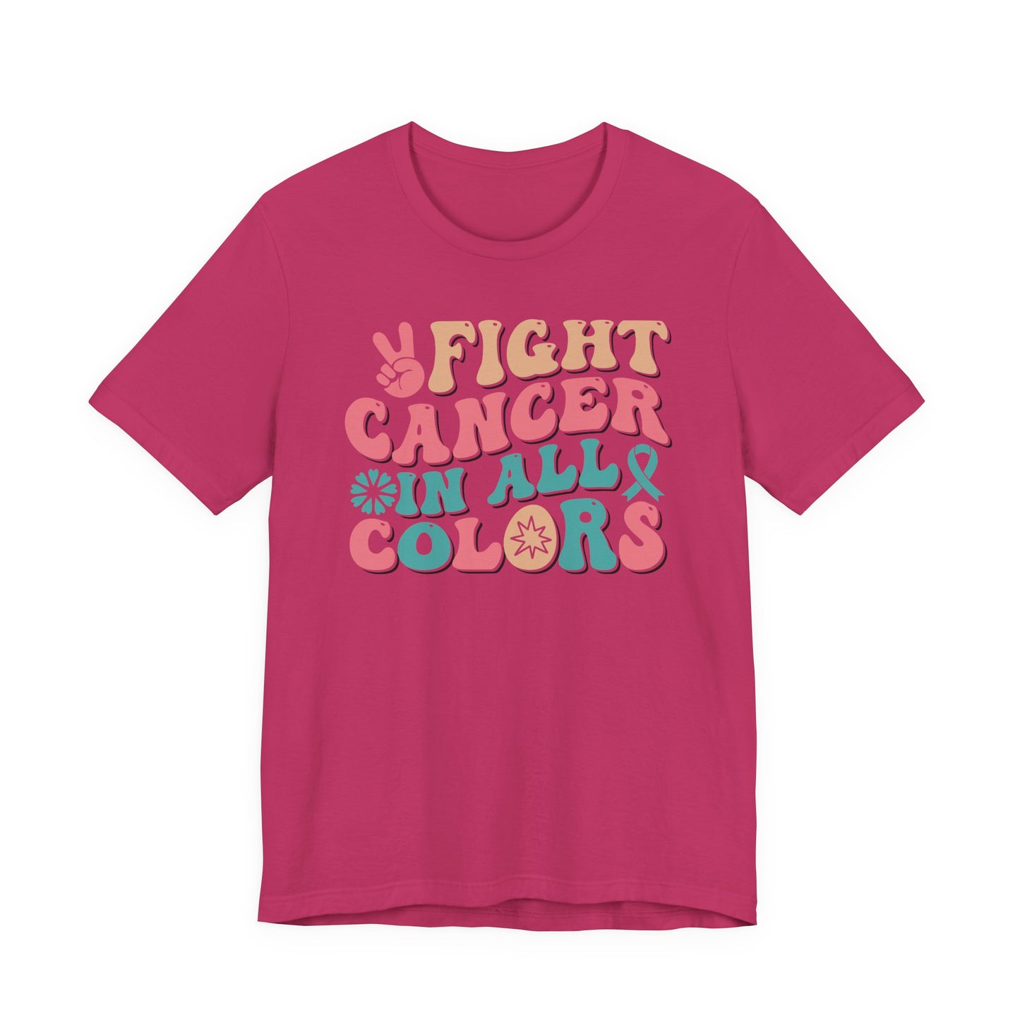 🌈✊ Fight Cancer in All Colors T-Shirt – Bold Retro Awareness Tee for Every Ribbon 🎗️