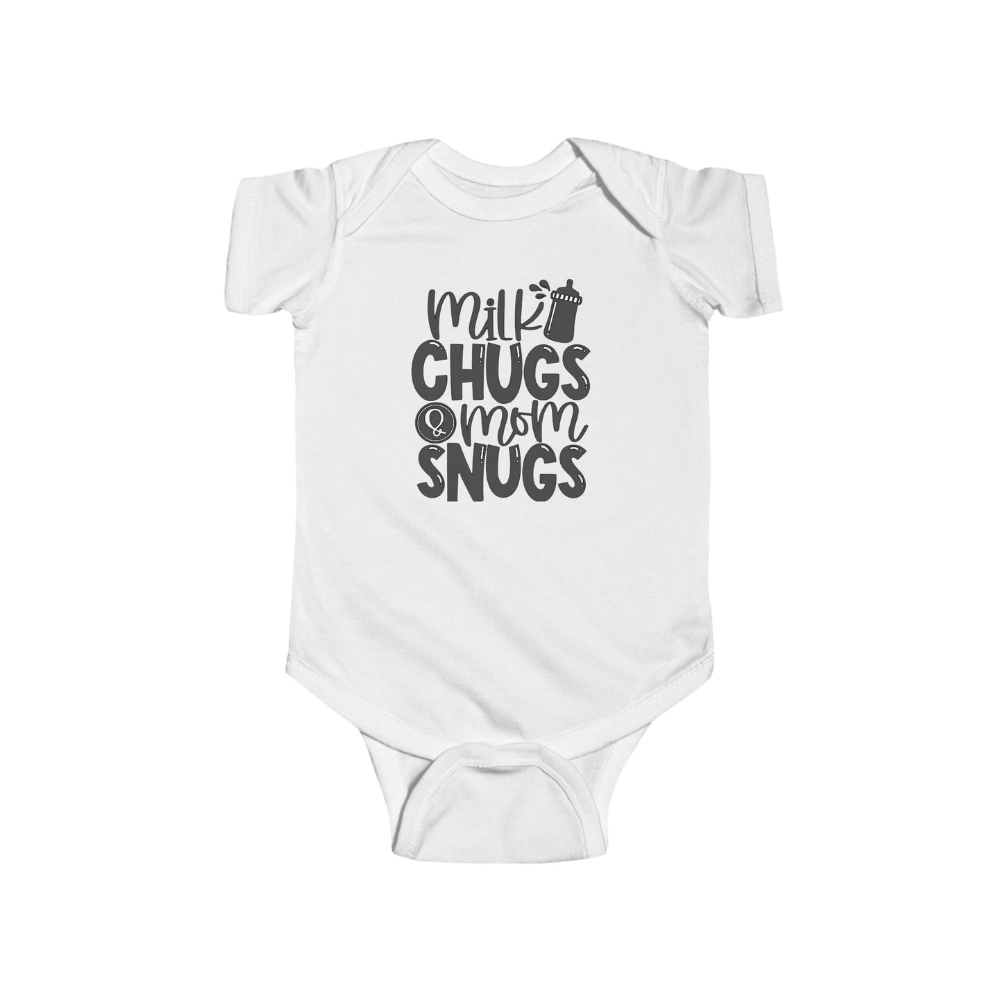 Milk Chugs & Mom Snugs Baby Bodysuit – Available in Multiple Colors and Organic