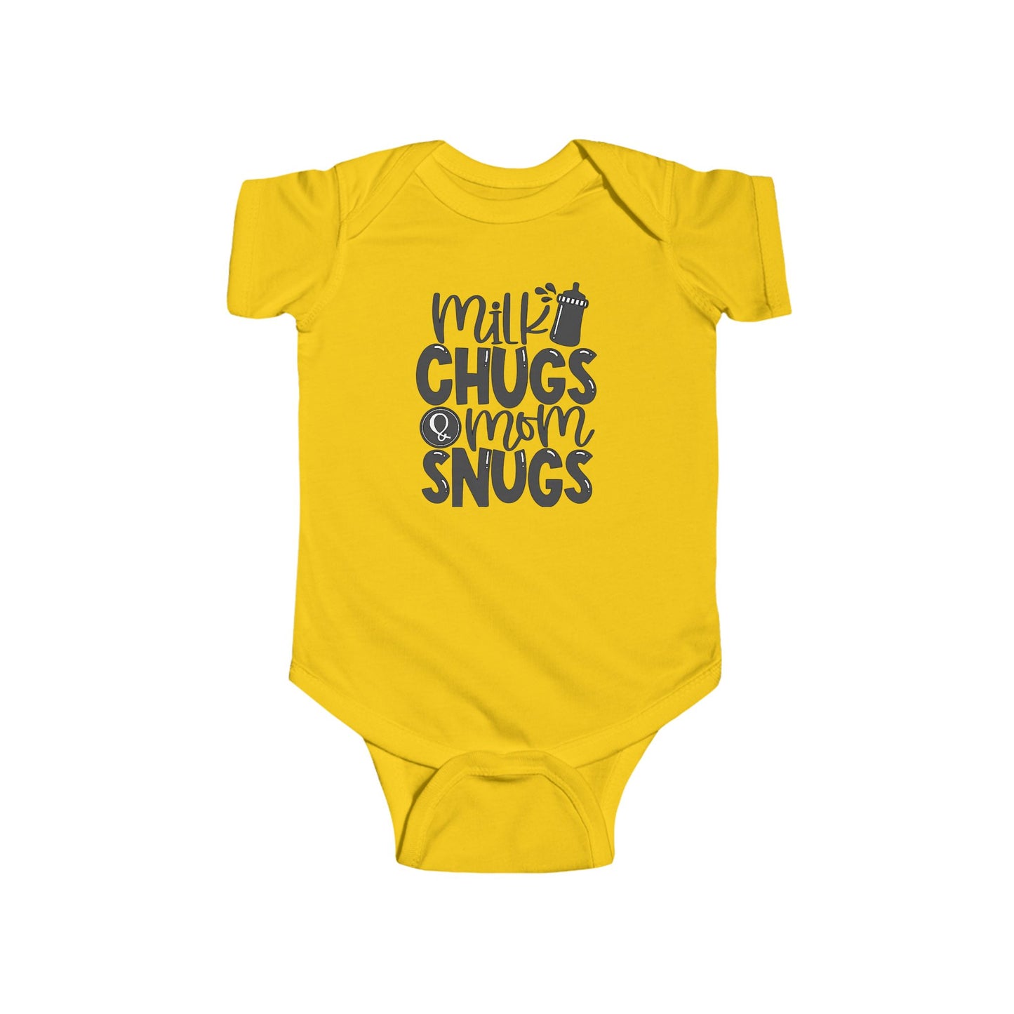 Milk Chugs & Mom Snugs Baby Bodysuit – Available in Multiple Colors and Organic
