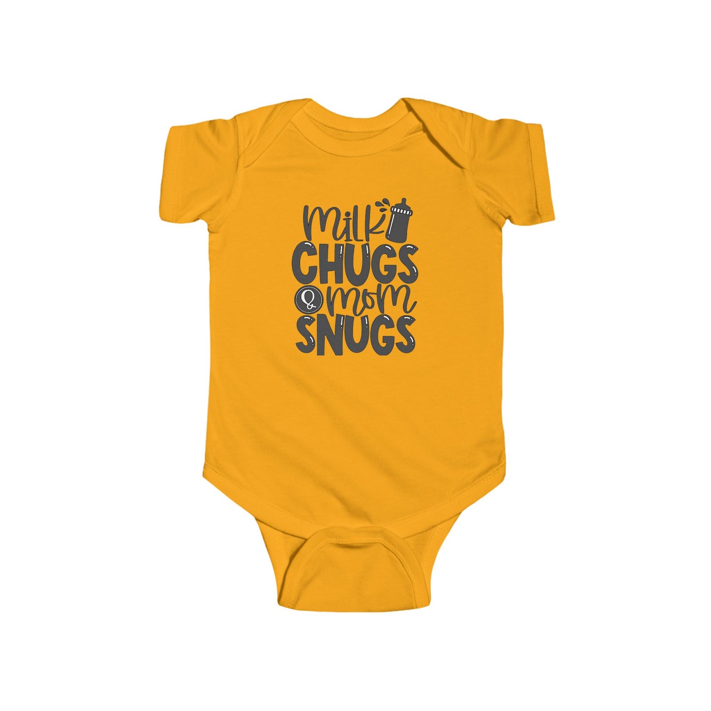 Milk Chugs & Mom Snugs Baby Bodysuit – Available in Multiple Colors and Organic