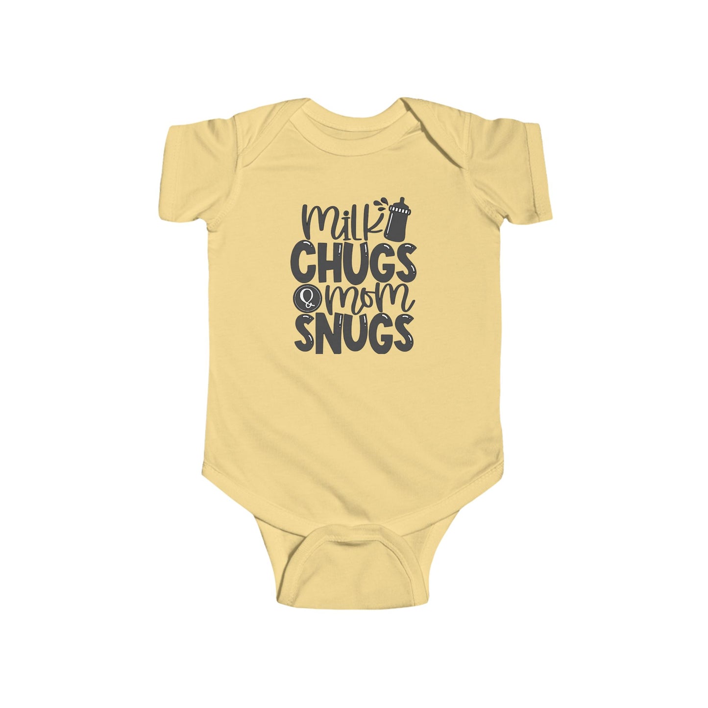Milk Chugs & Mom Snugs Baby Bodysuit – Available in Multiple Colors and Organic