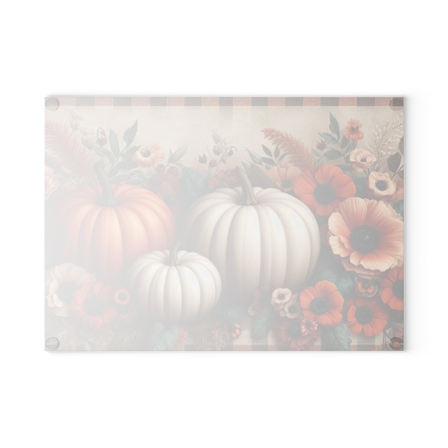 🍂🎃 Autumn Pumpkins and Florals Cutting Board – Rustic Fall Kitchen Décor 🍁🌻
