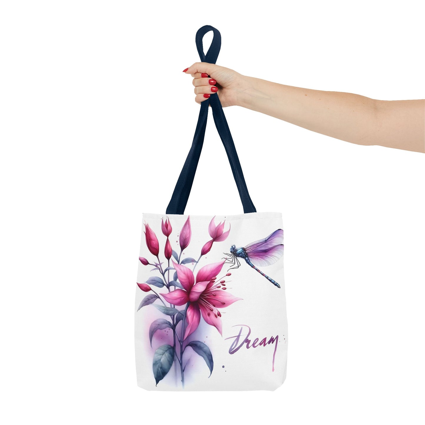 Bolso tote floral "Dream" con detalle de libélula: un bolso de mano inspirador y elegante