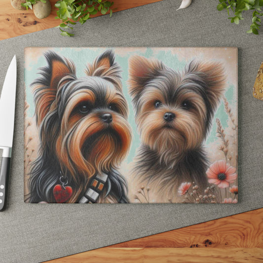 Tabla de cortar de Yorkshire Terrier, Yorkshire Terrier, Chewbacca, regalo para amantes de los perros, vidrio templado, regalo de inauguración de la casa, regalo de chef, tabla de charcutería, regalo único.