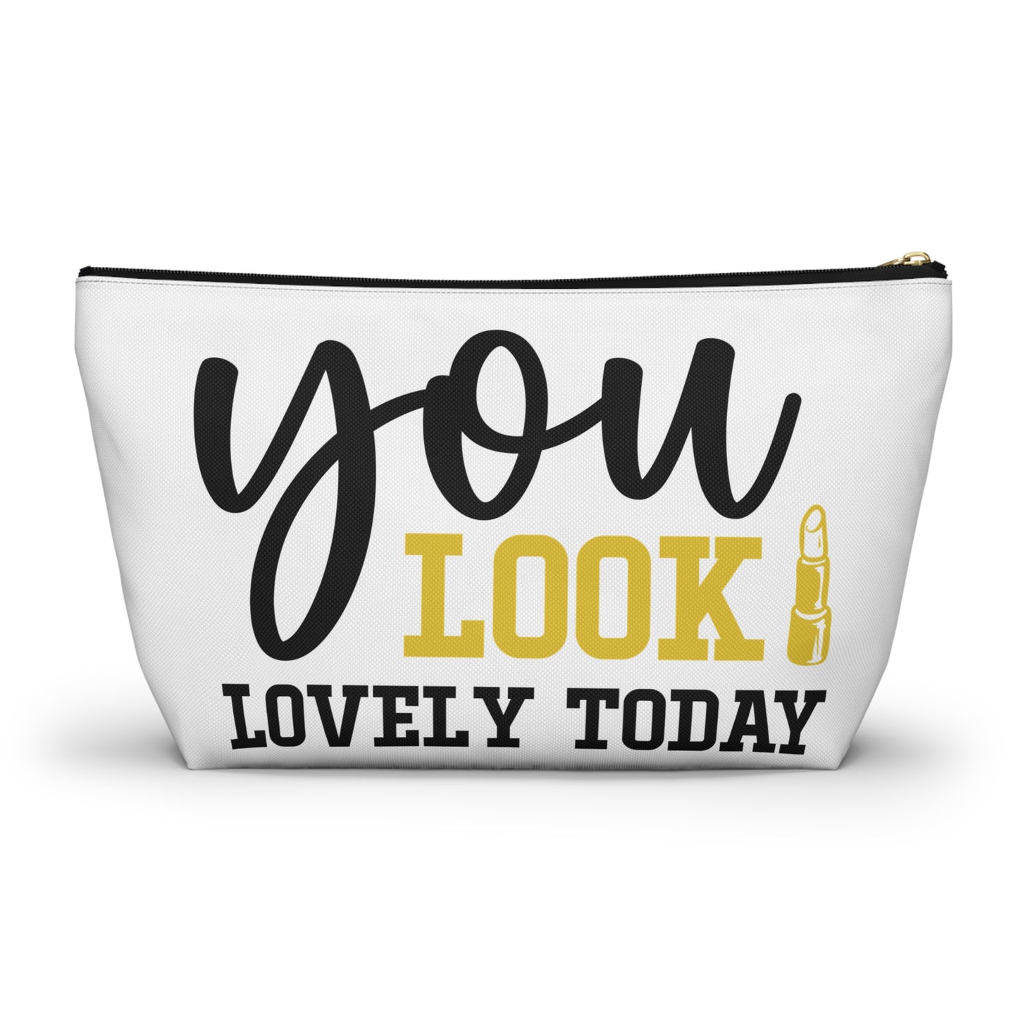Accessory Pouch – "You Look Lovely Today" Yellow Makeup Bag