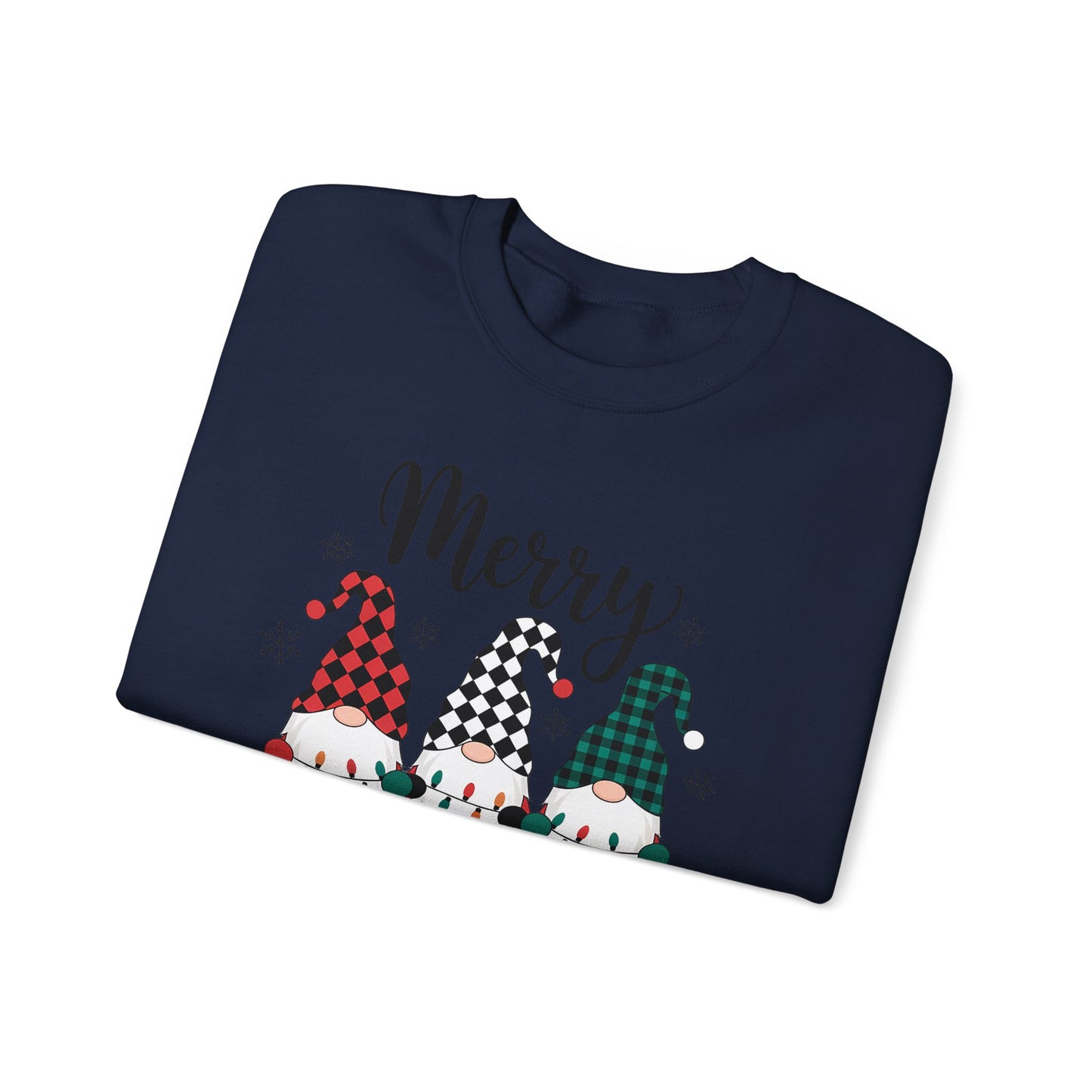 🎅✨ Merry Gnome Lights Sweatshirt – Whimsical Scandinavian Holiday Charm