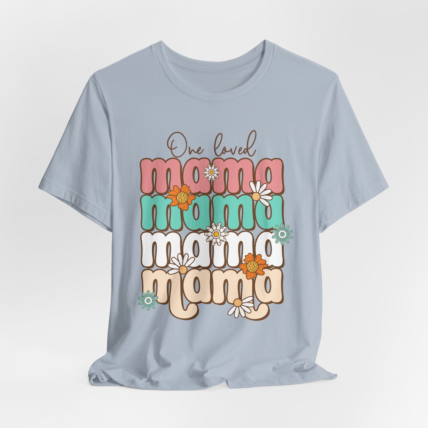 👕 Mama, Mama, Mama, Mama Boho-Style T-Shirt – Joyful Chaos of Motherhood 🌿