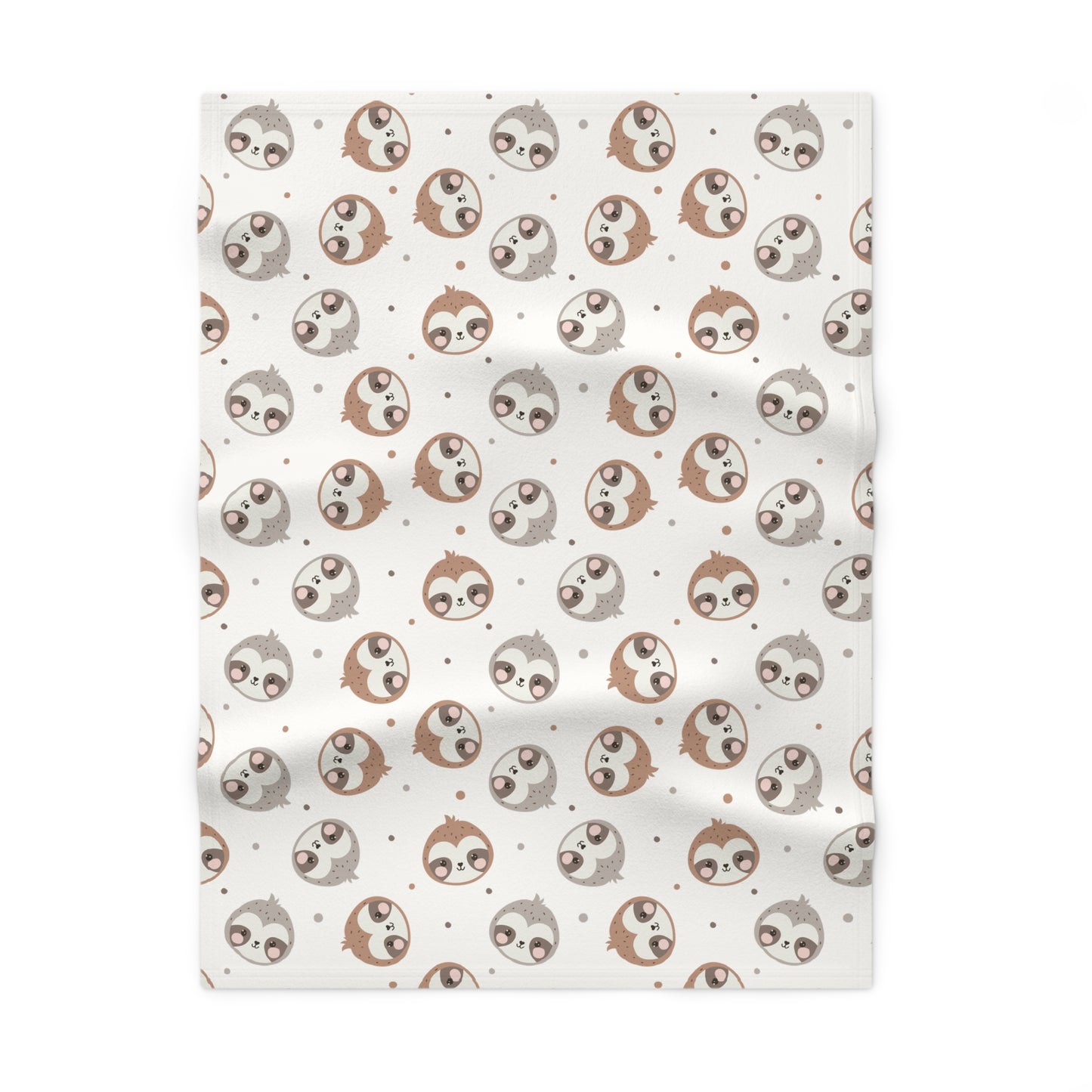 Cozy Cream Sloth Faces Baby Blanket – Ultra-Soft Fleece 30″×40″ | Neutral Nursery Sweet