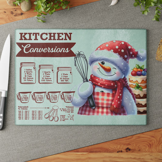 Tabla de cortar con diseño de muñeco de nieve para la cocina: un encanto festivo y escarchado para los reposteros navideños